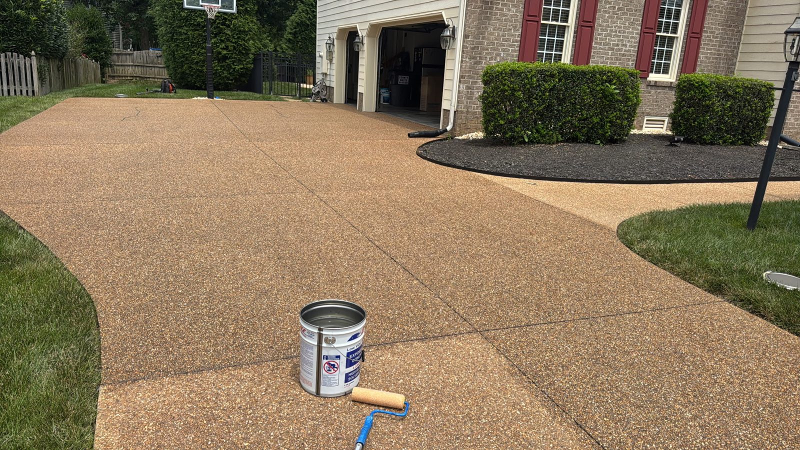 Exposed-aggregate driveway
